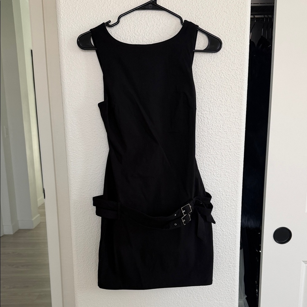 Bershka Black Mini Dress with Belt